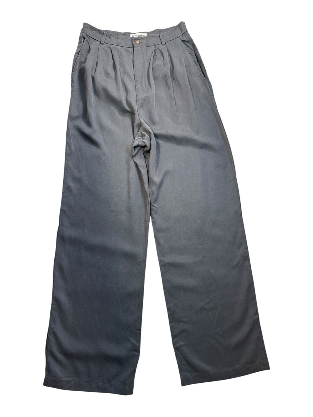 Reformation Mason Pant Charcoal Gray Wide Leg Trousers Size 8 - Picture 3 of 9